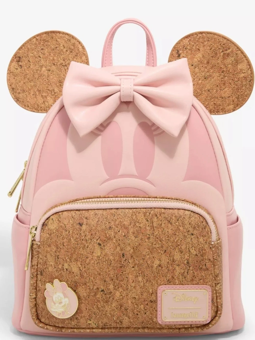 Loungefly Pink Minnie Mouse Cork Accent Kids Backpack
